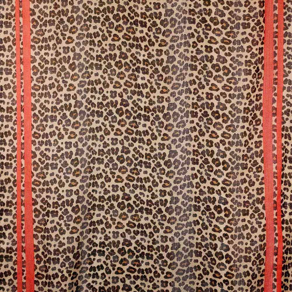 iLLASPARKZ Leopard Pattern Brushed Stripe Accent Scarf