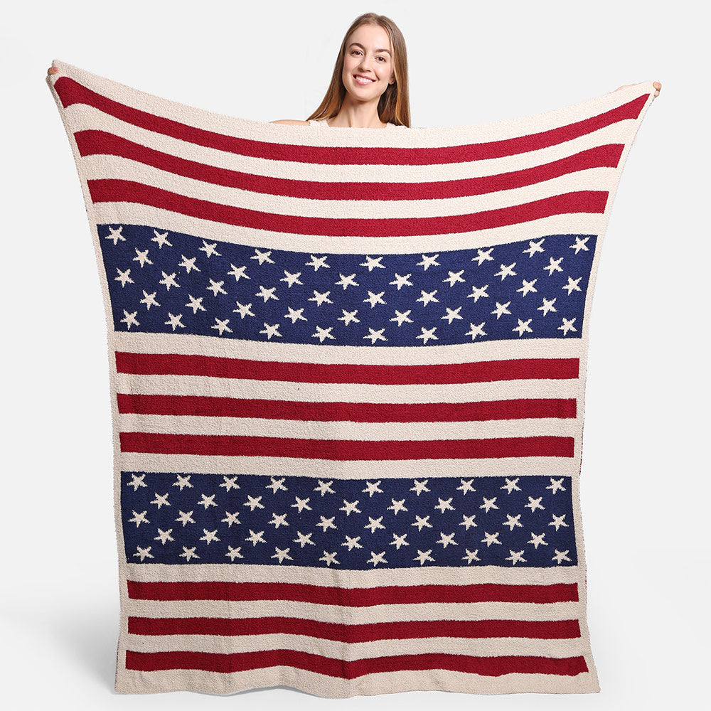 iLLASPARKZ Reversible American USA Flag Throw Blanket