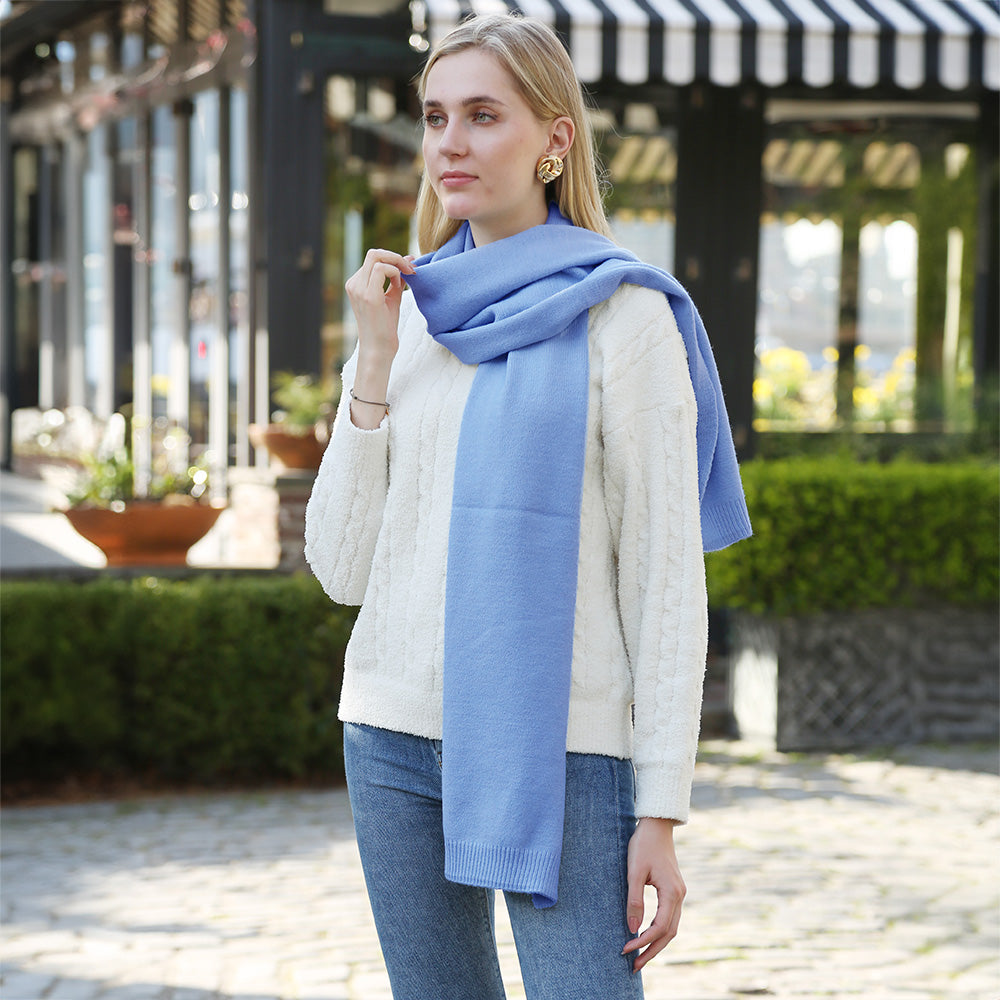 iLLASPARKZ Solid Colore Ribbed Oblong Scarf