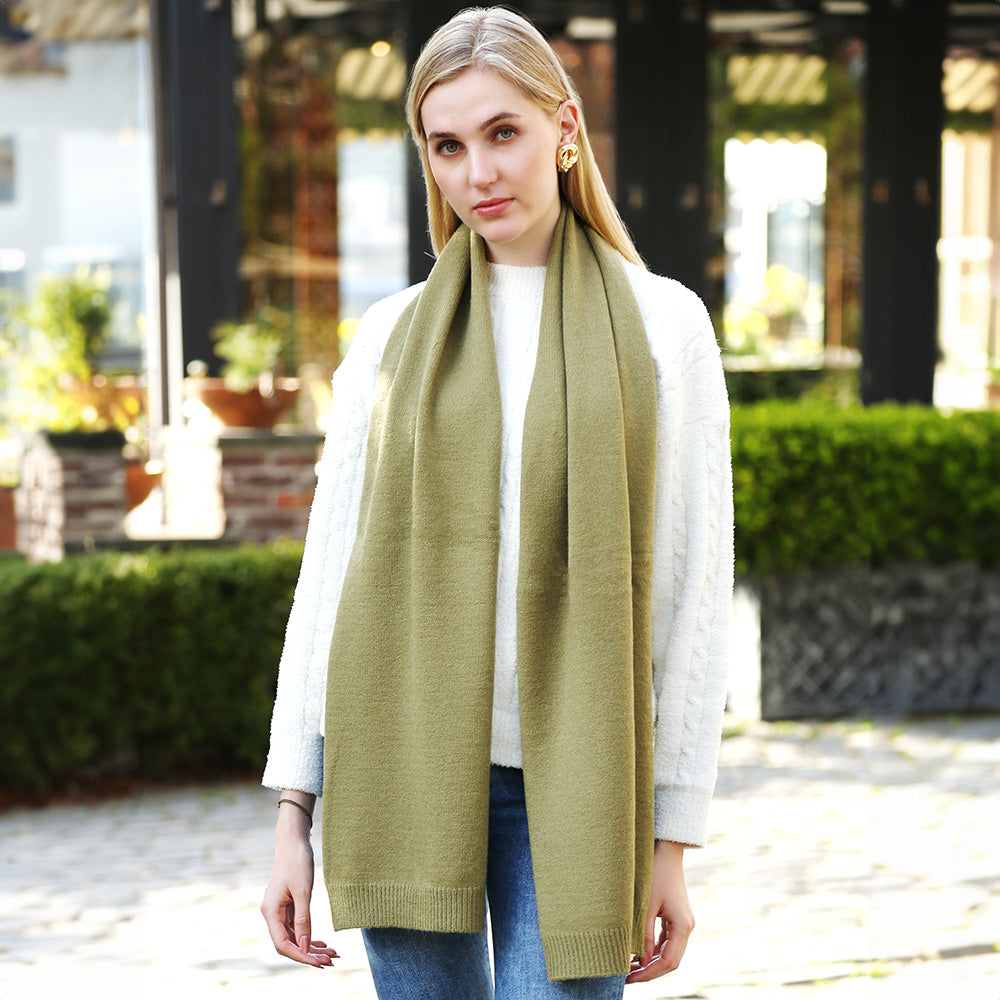 iLLASPARKZ Solid Colore Ribbed Oblong Scarf