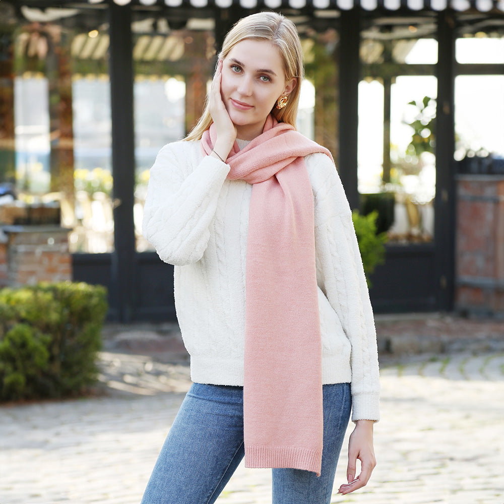 iLLASPARKZ Solid Colore Ribbed Oblong Scarf