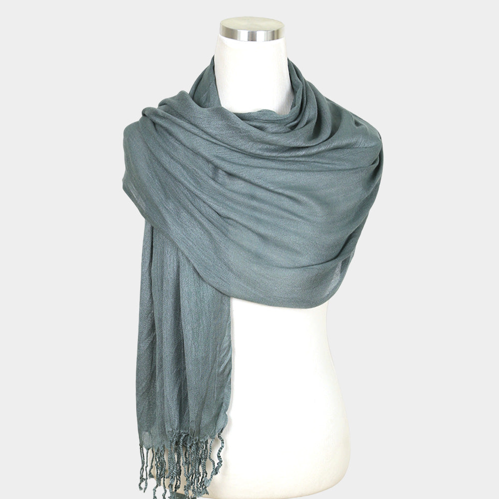 iLLASPARKZ Solid Crinkle Fringe Scarf