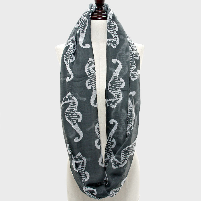 iLLASPARKZ Sea Horse Print Infinity Scarf