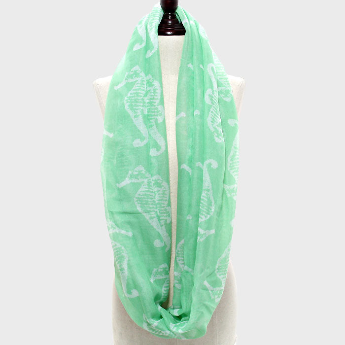 iLLASPARKZ Sea Horse Print Infinity Scarf