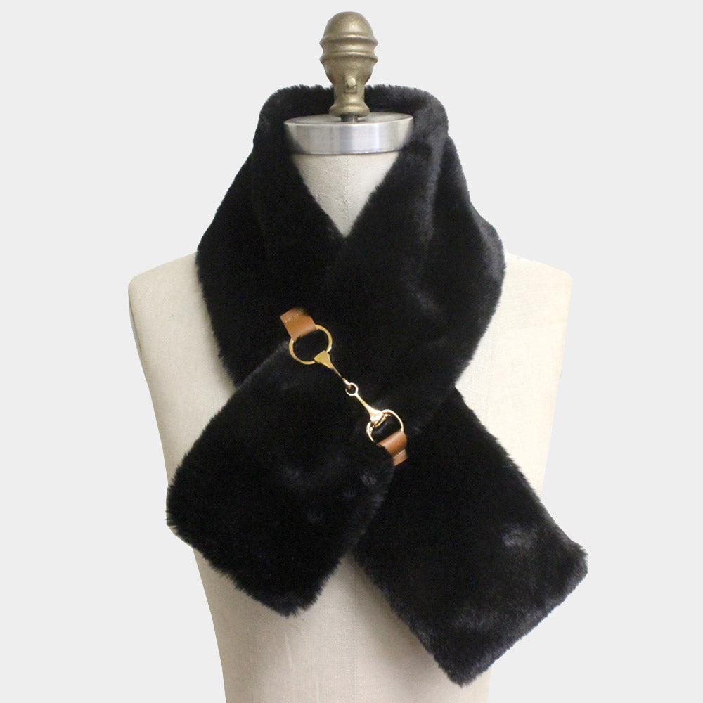 iLLASPARKZ Faux Fur Leather Pull Through Scarf