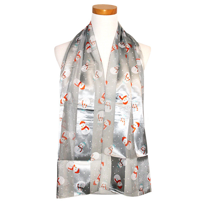 iLLASPARKZ Silk Feel Snowman Print Scarf