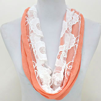 iLLASPARKZ Lace Gauze Flower Polyester Infinity Scarf