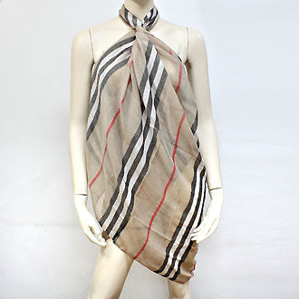 iLLASPARKZ Beige Lazy Stripe Pareo Spring Scarf