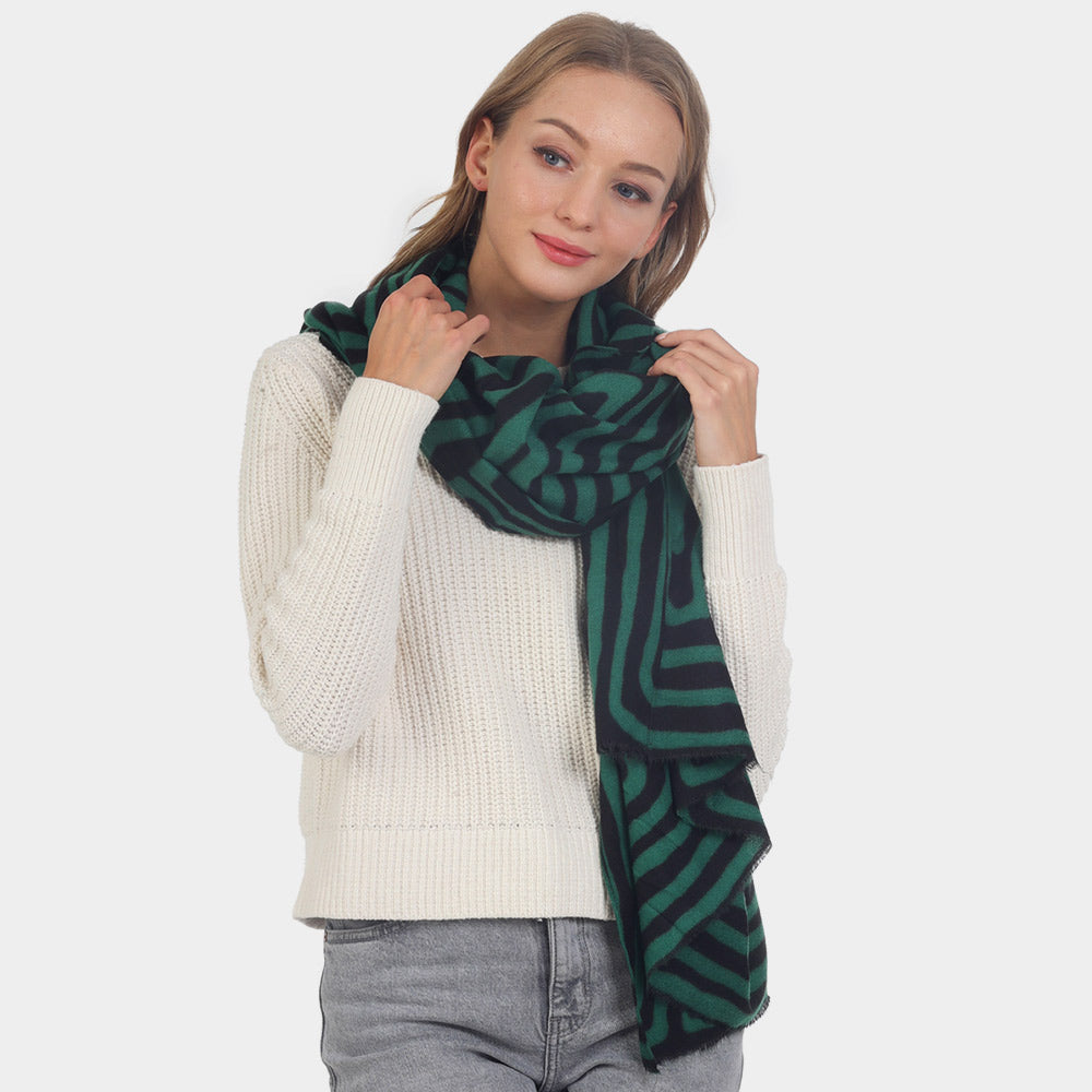 iLLASPARKZ Abstract Lined Oblong Scarf