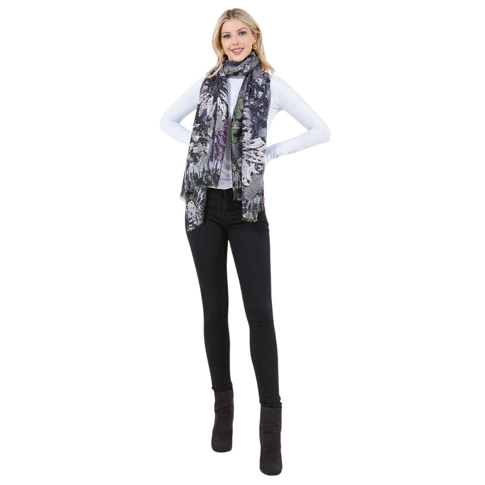 iLLASPARKZ Lightweight Abstract Floral Print Scarf