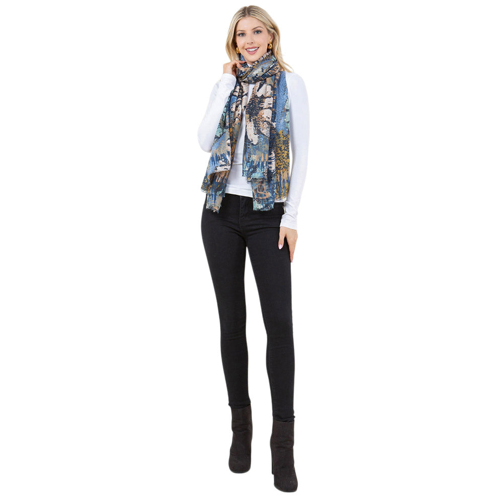 iLLASPARKZ Lightweight Abstract Floral Print Scarf