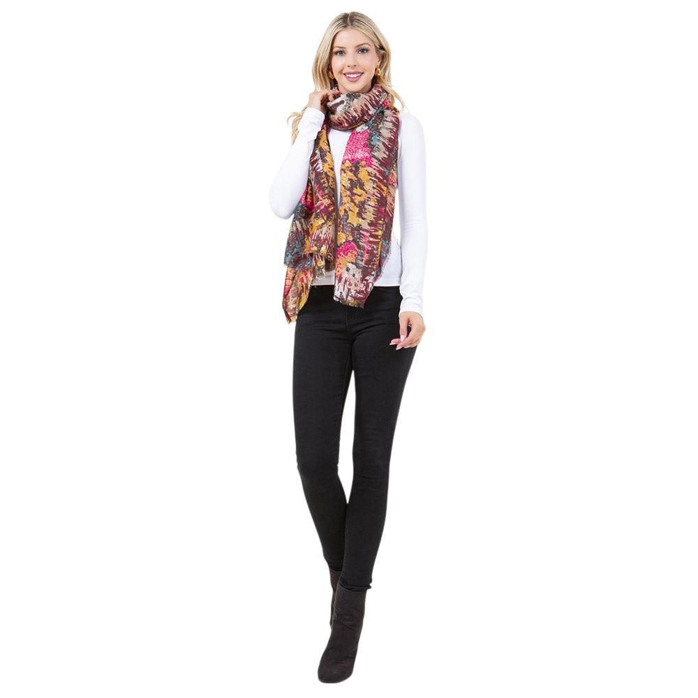 iLLASPARKZ Lightweight Abstract Floral Print Scarf