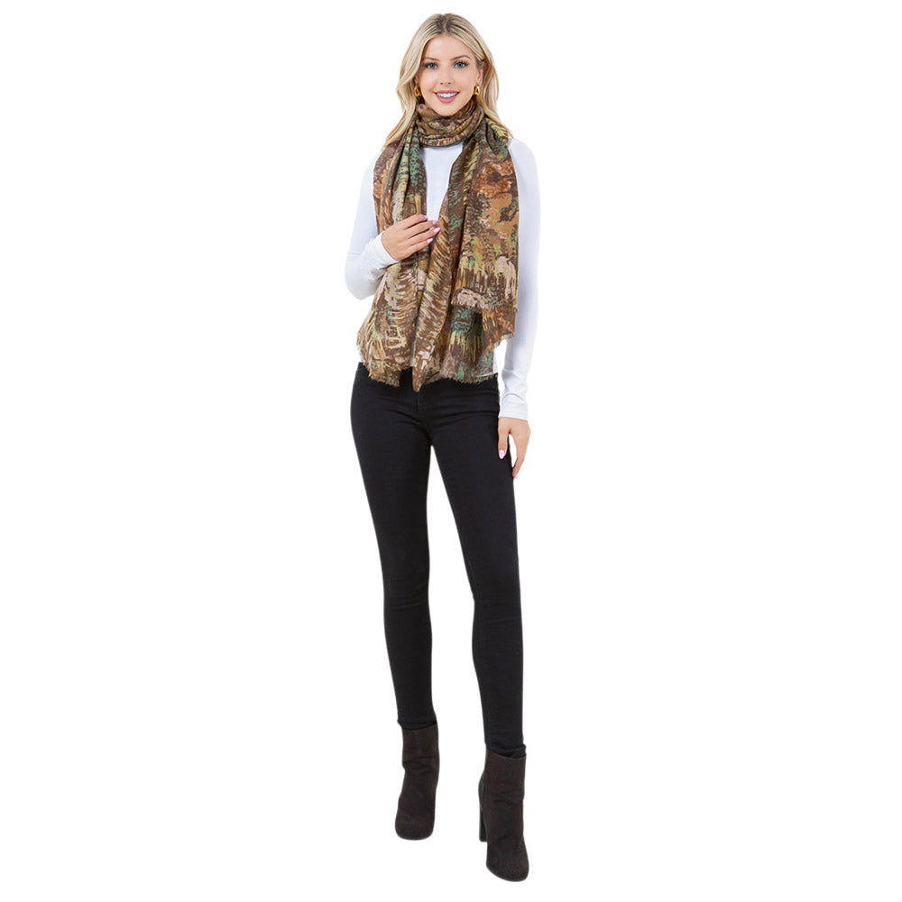 iLLASPARKZ Lightweight Abstract Floral Print Scarf