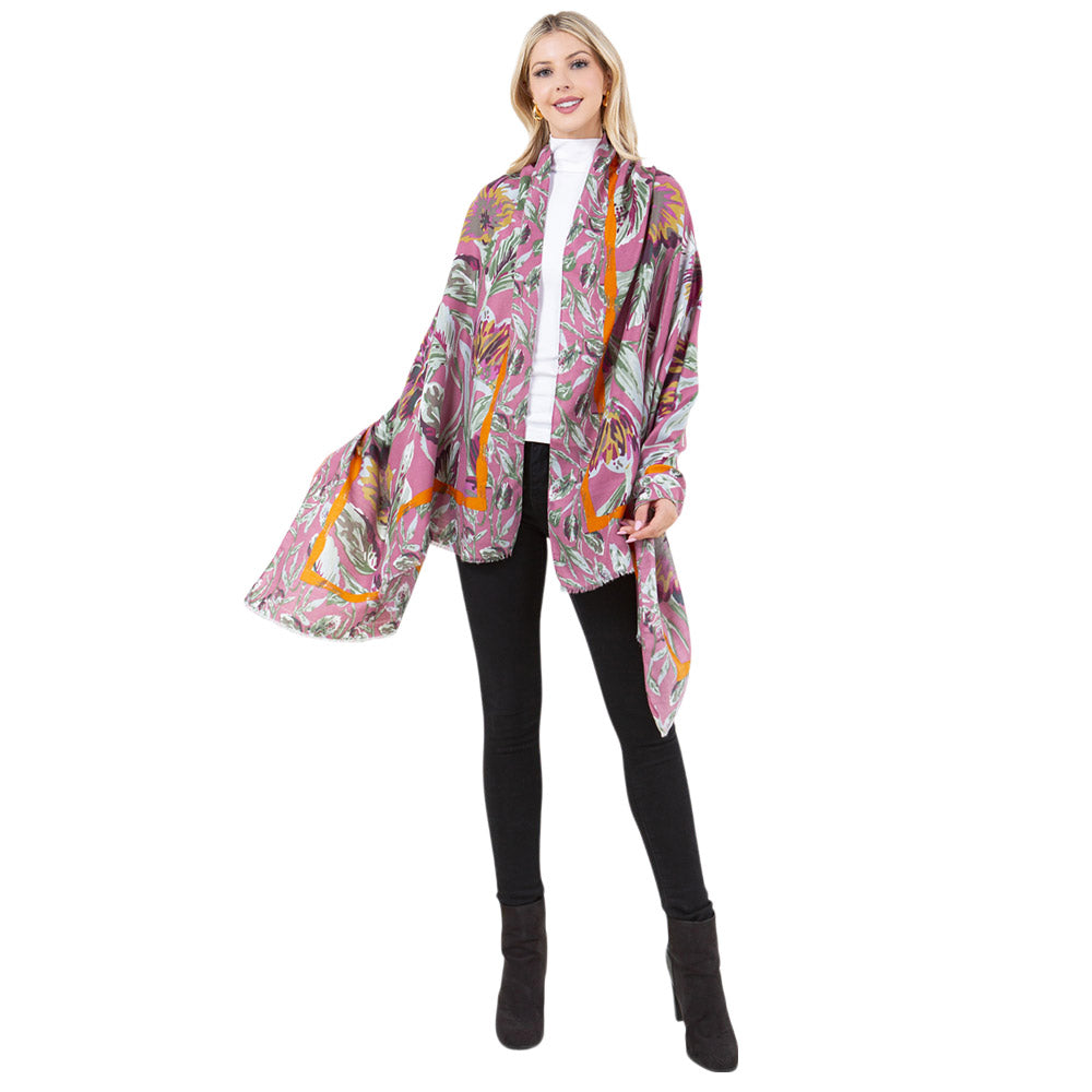 iLLASPARKZ Lightweight Big Floral Pattern Casual Scarf