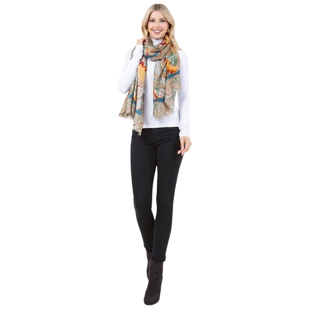 iLLASPARKZ Lightweight Big Floral Pattern Casual Scarf