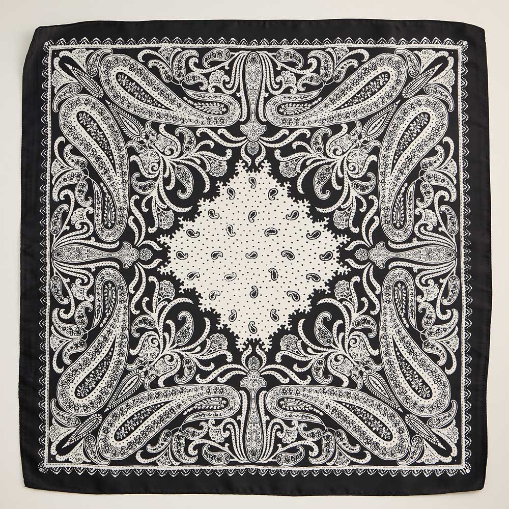 iLLASPARKZ Abstract Pattern Printed Square Silky Satin Scarf
