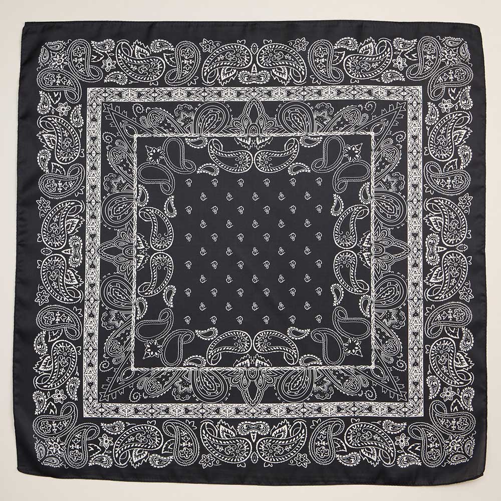 iLLASPARKZ Classic Paisley Pattern Printed Square Silky Satin Scarf