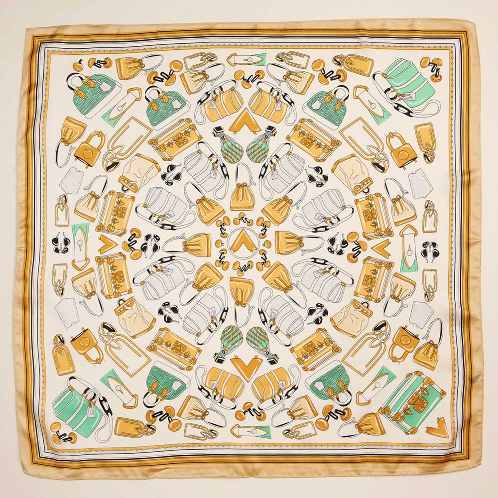 iLLASPARKZ Handbag Printed Square Silky Satin Scarf