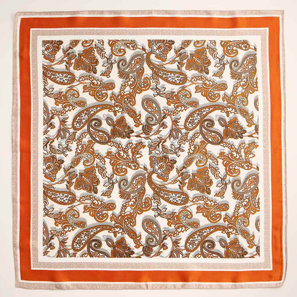 iLLASPARKZ Paisley Floral Printed Square Silky Satin Scarf