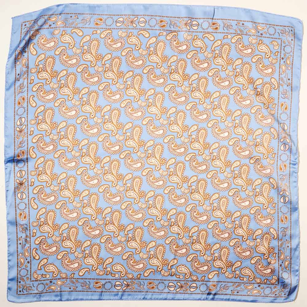 iLLASPARKZ Paisley Printed Square Silky Satin Scarf
