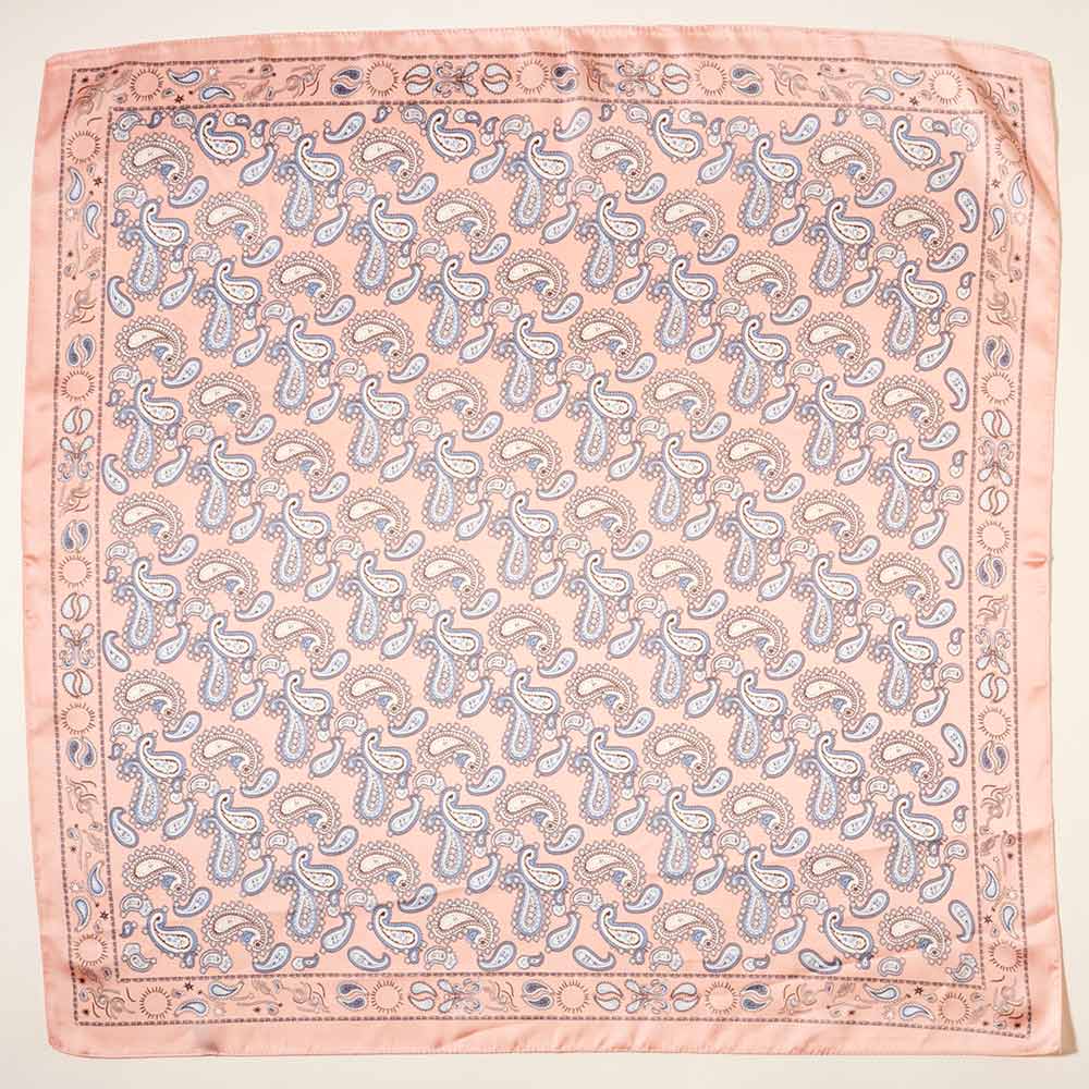 iLLASPARKZ Paisley Printed Square Silky Satin Scarf