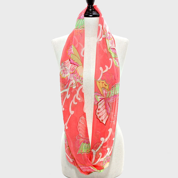 iLLASPARKZ Floral Butterfly Print Infinity Scarf