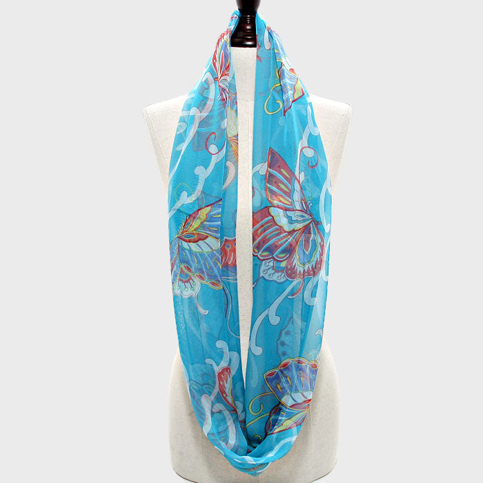 iLLASPARKZ Floral Butterfly Print Infinity Scarf