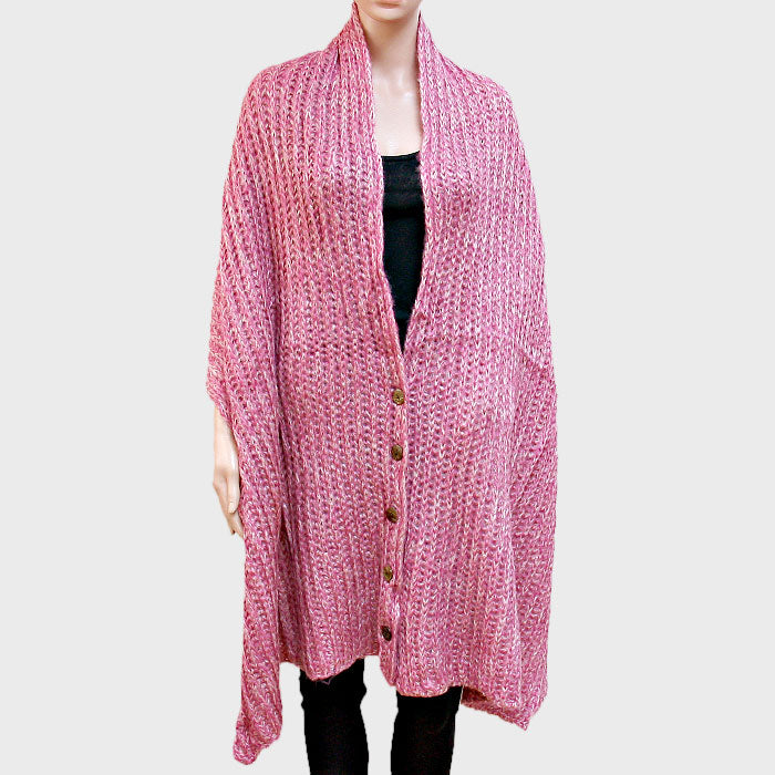 iLLASPARKZ Button up Cardigan Effect Knit Yarn Shawl Scarf