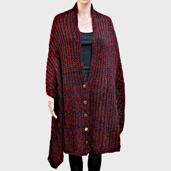iLLASPARKZ Button up Cardigan Effect Knit Yarn Shawl Scarf
