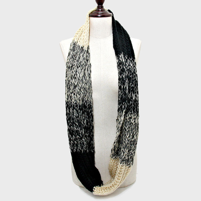 iLLASPARKZ Color Block Ombre Knit Infinity Scarf