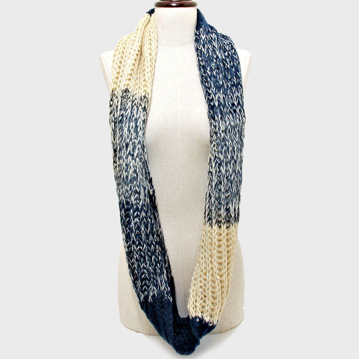 iLLASPARKZ Color Block Ombre Knit Infinity Scarf