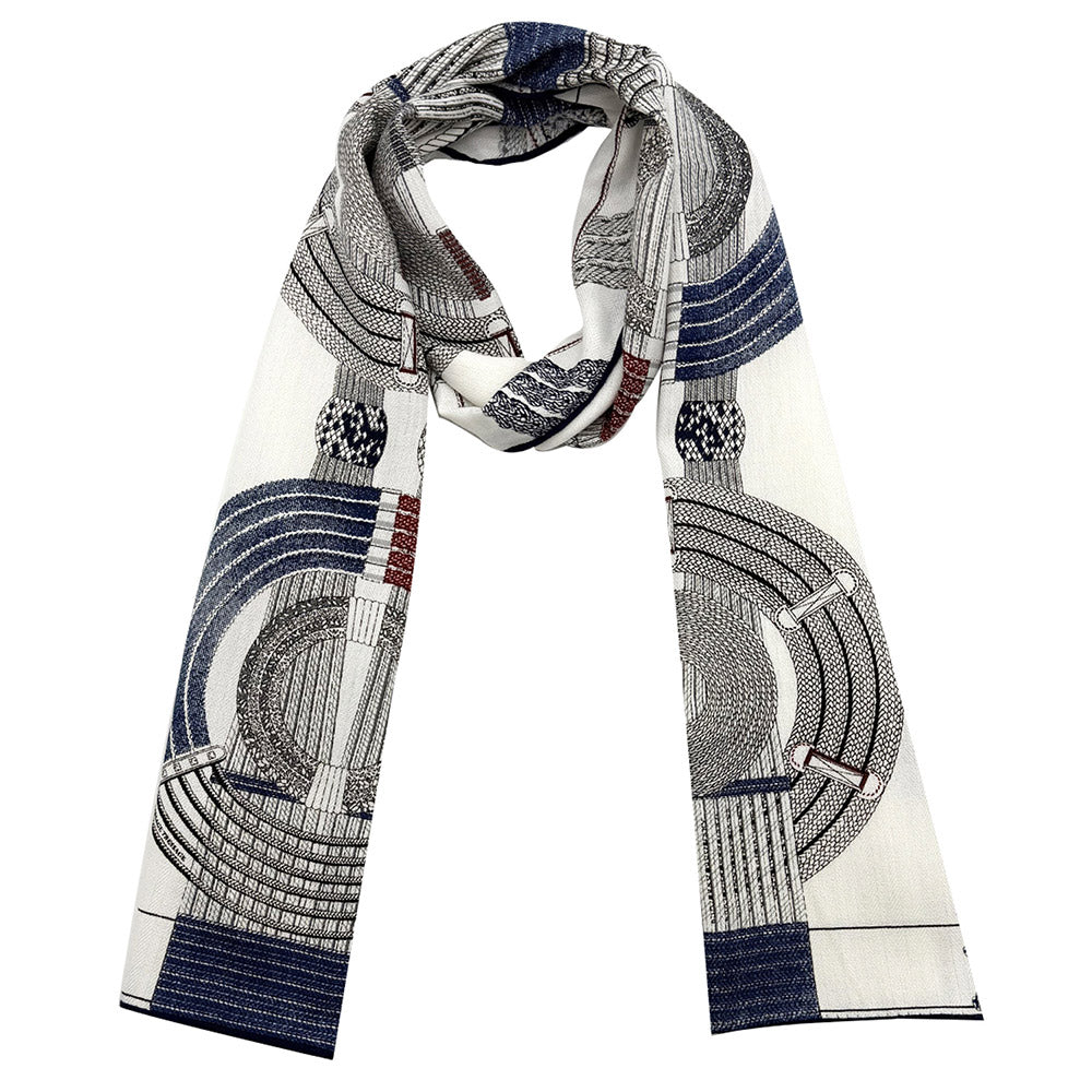 iLLASPARKZ Abstract Pattern Printed Cashmere Silk Blend Scarf