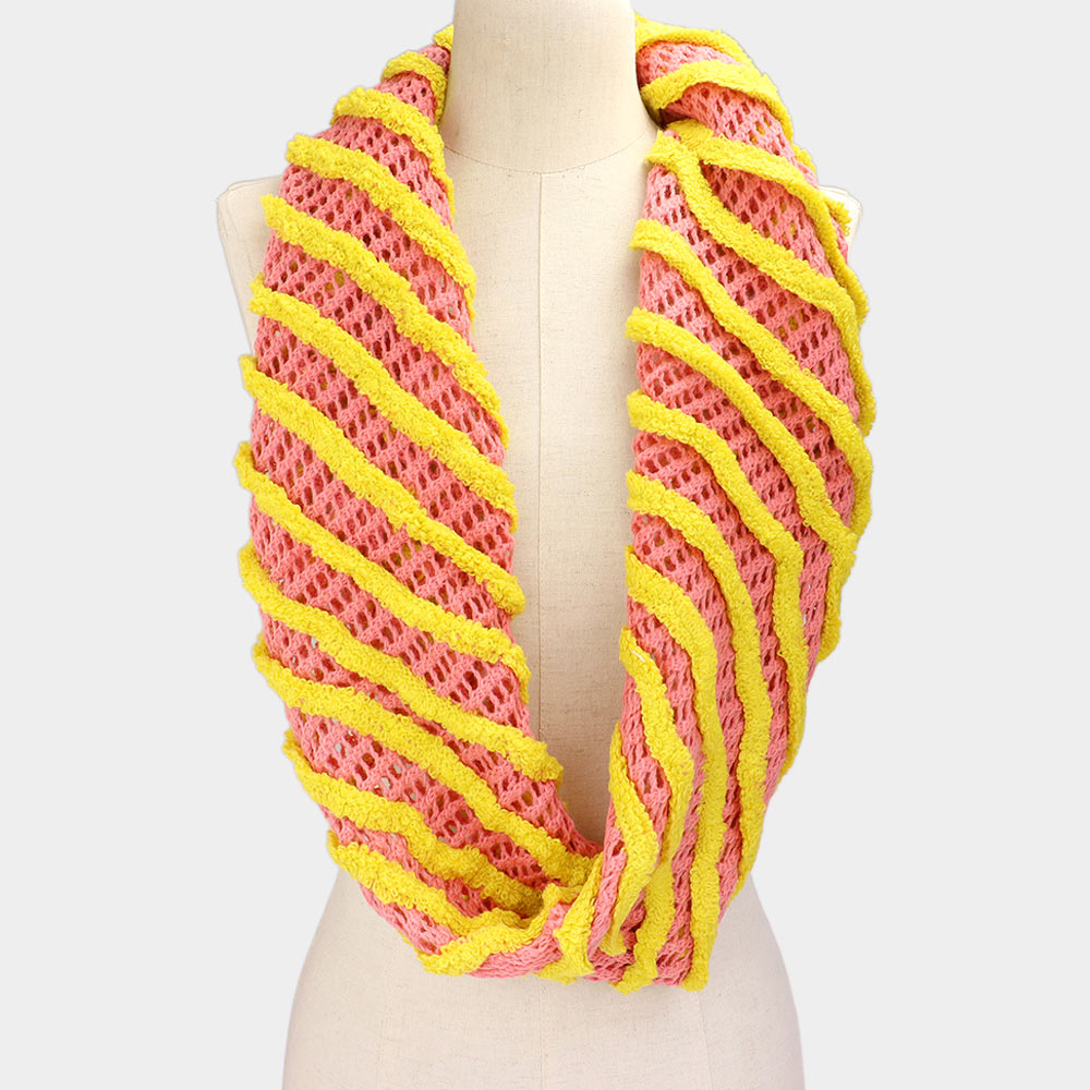 iLLASPARKZ Striped Fishnet Infinity Scarf