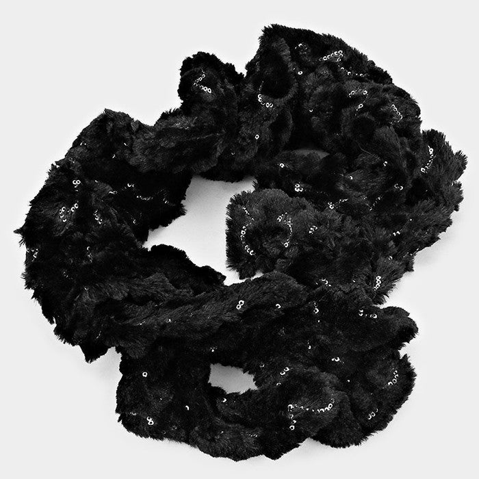 iLLASPARKZ Faux Fur Polyester Scrunch Scarf
