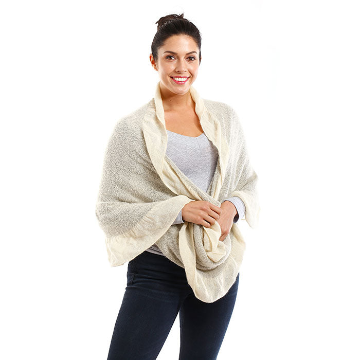iLLASPARKZ Solid Ruffled Infinity Scarf