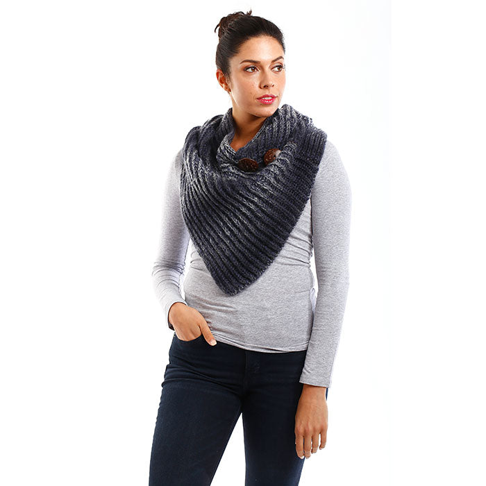 iLLASPARKZ Button Detail Multi Toned Tube Scarf