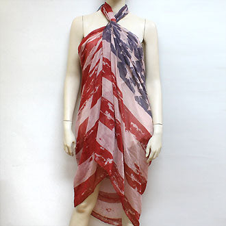 iLLASPARKZ Vintage American Flag Polyester Pareo/ Spring Scarf