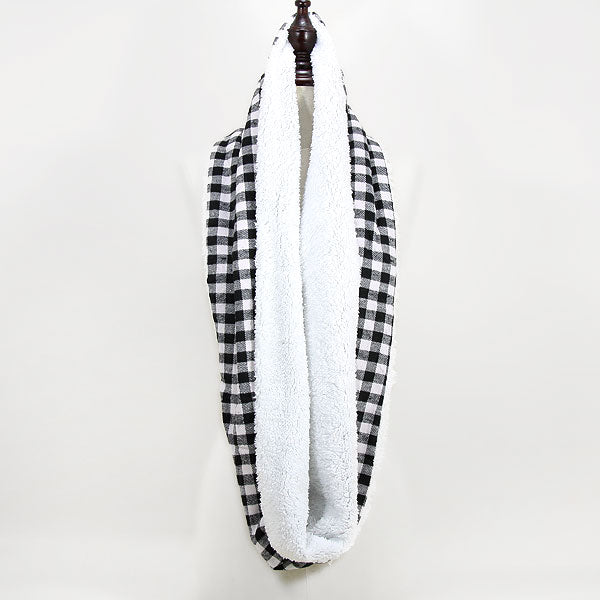 iLLASPARKZ Reversible two tone check infinity scarf