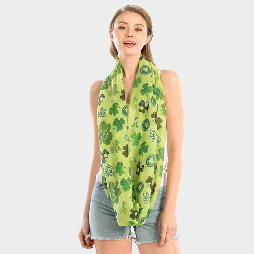 St. Patrick's Day Clover Pattern Infinity Scarf