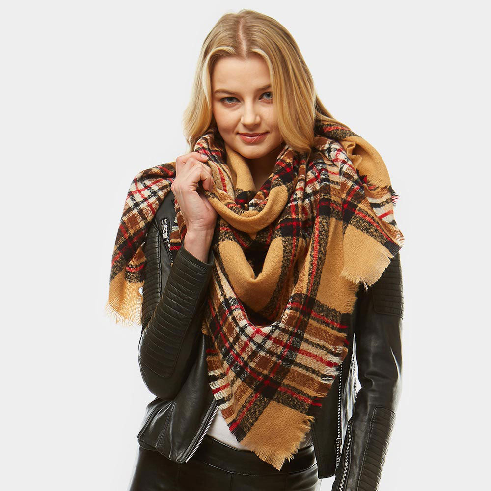 iLLASPARKZ Plaid Square Blanket Scarf
