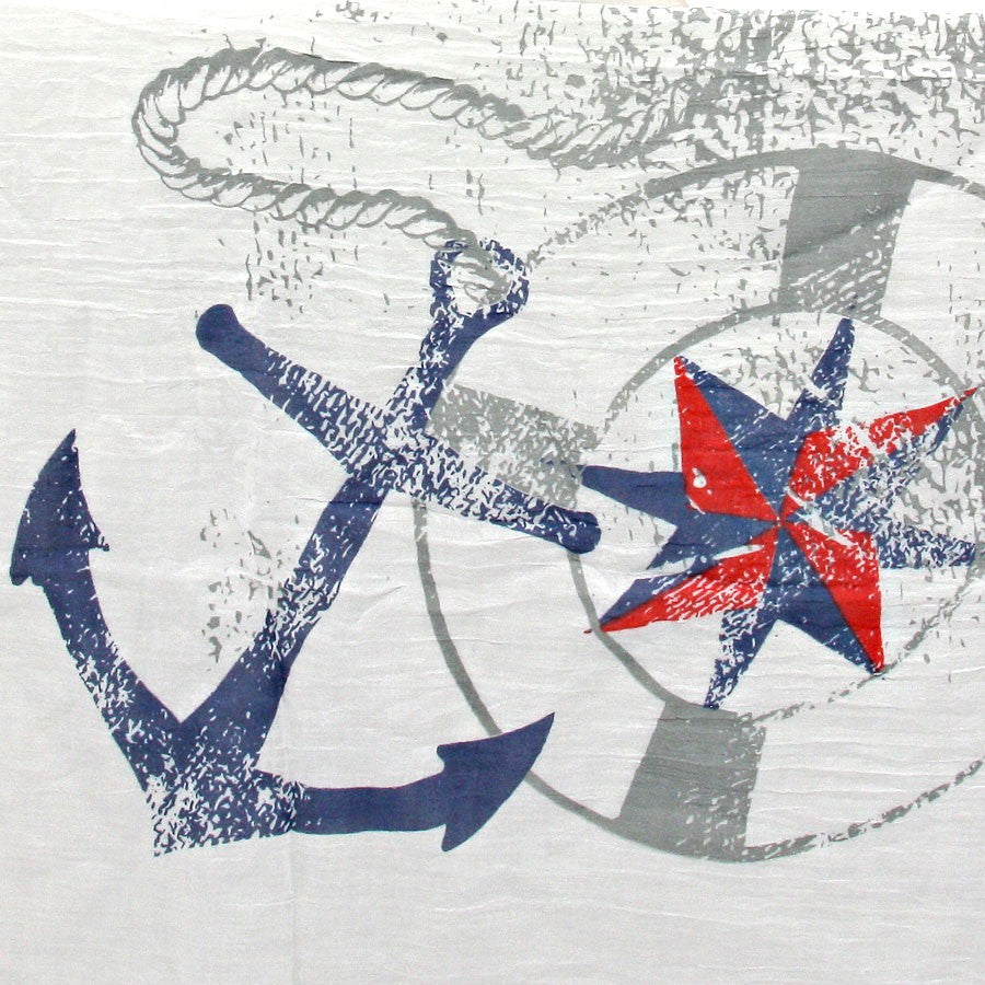 iLLASPARKZ Anchor Patterned Cotton Spring Scarf