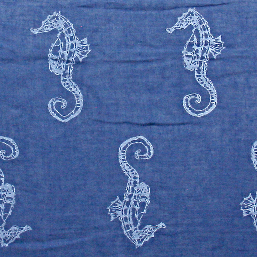 iLLASPARKZ Sea Horse Patterned Cotton Spring Scarf