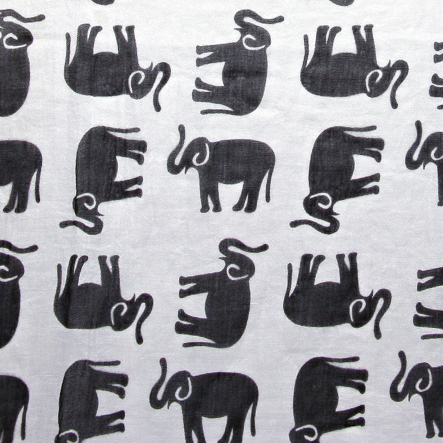 iLLASPARKZ Elephant Pattern Printed Frayed Trim Scarf