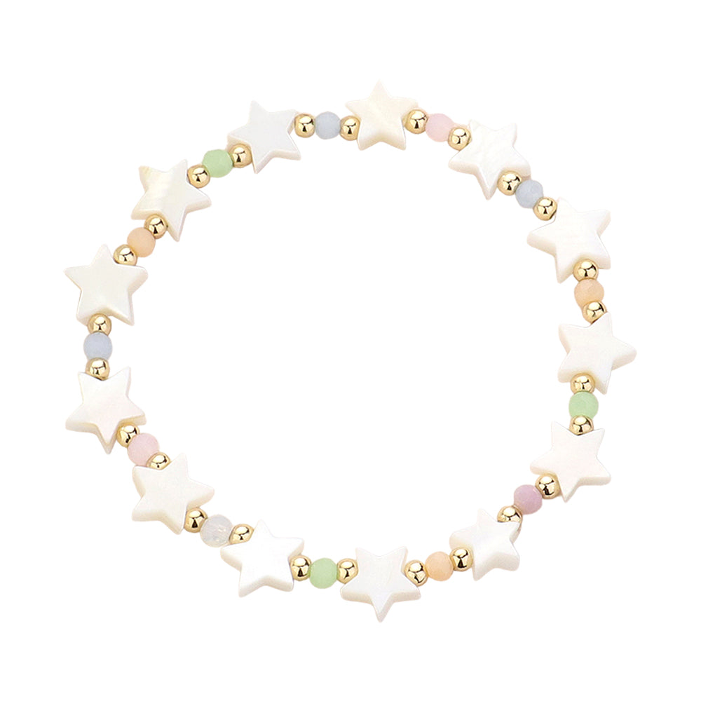 Mother Of Pearl Star Stretch Bracelet