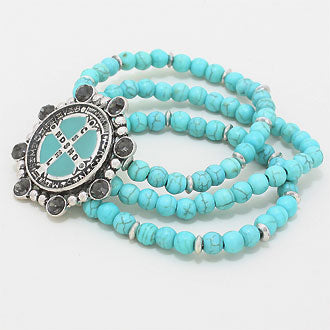 iLLASPARKZ Cross Howlite Stretch Bracelet