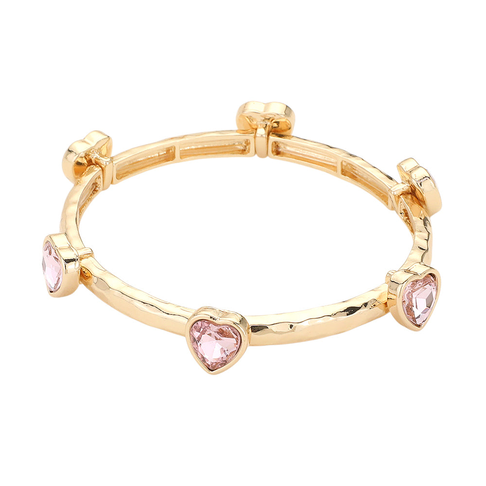 iLLASPARKZ Heart Stone Cluster Pointed Stretch Bracelet