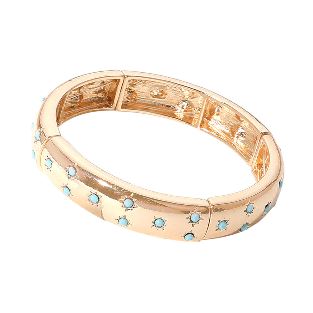 iLLASPARKZ Stone Paved Metal Stretch Bracelet