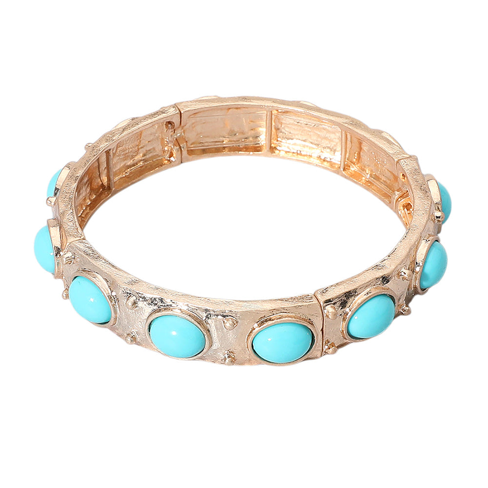iLLASPARKZ Oval Stone Paved Stretch Bracelet