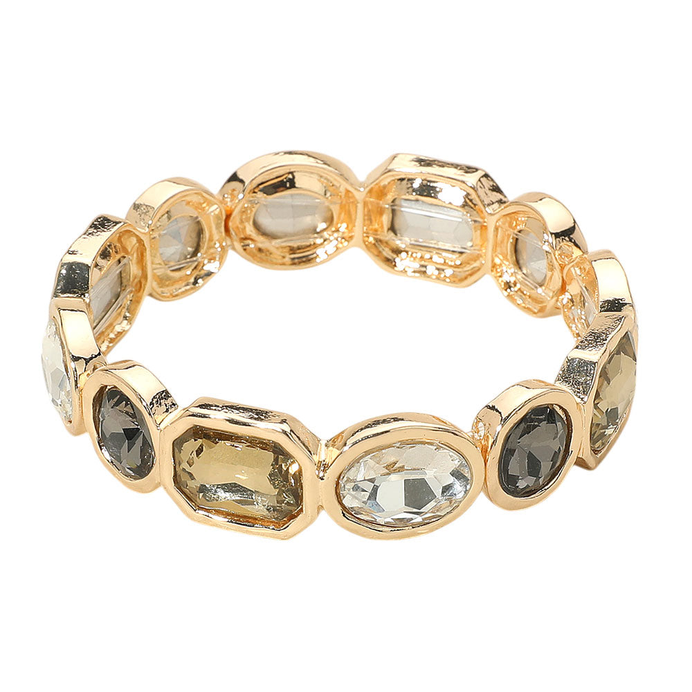 iLLASPARKZ Oval Emerald Cut Stone Accented Stretch Bracelet