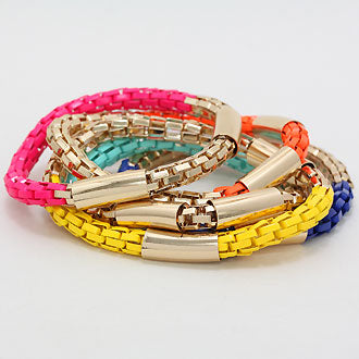 iLLASPARKZ Multi-Layered Resin Mesh Stretch Bracelet